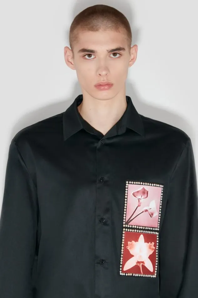 Tops Men MISBHV Lily Orchid Robert Mapplethorpe Shirt Black