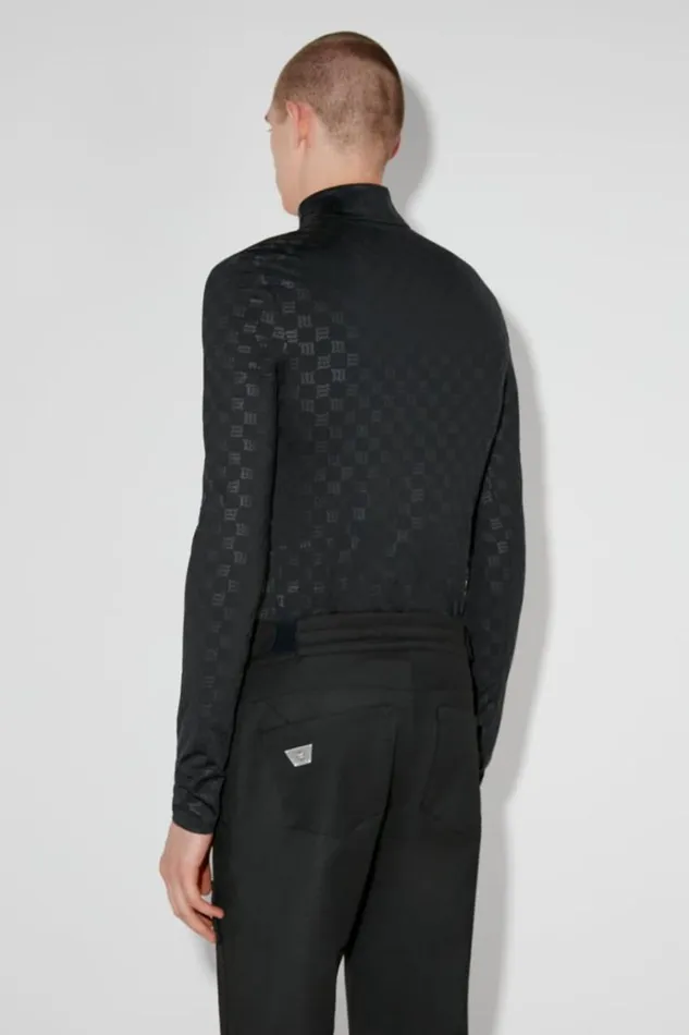 Tops Men MISBHV Monogram HalfZip Longsleeve Black