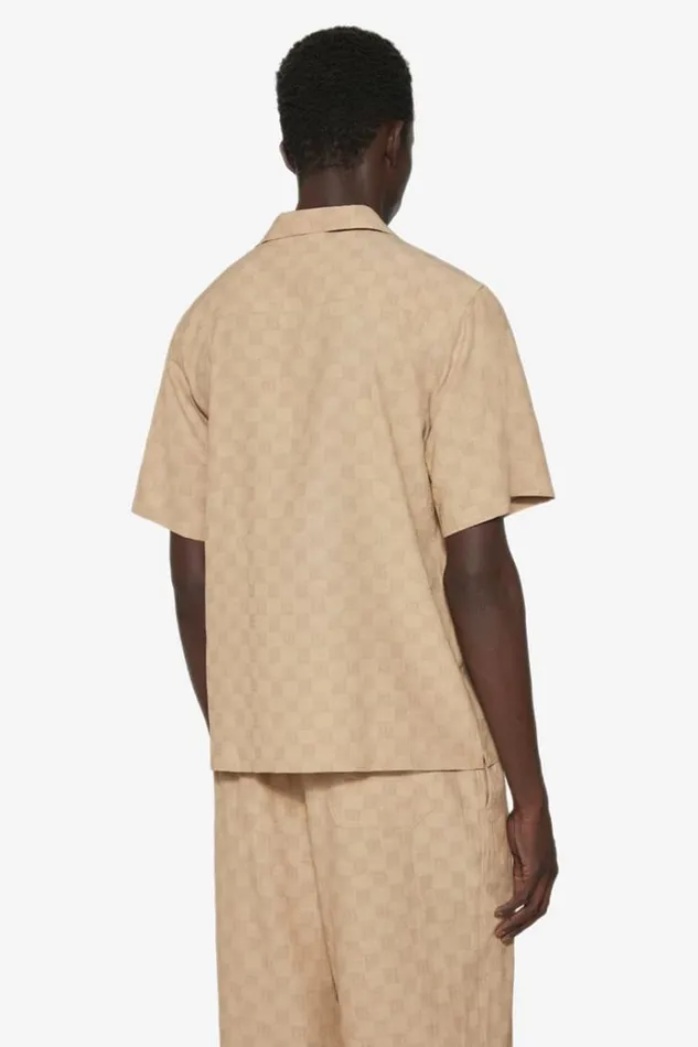 Tops Men MISBHV Monogram Viscose Wool Shirt Beige