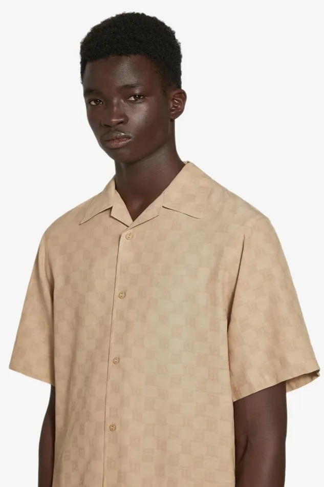 Tops Men MISBHV Monogram Viscose Wool Shirt Beige