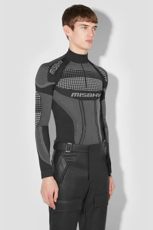 Tops Men MISBHV Sport Europa QuarterZip Longsleeve Muted Black