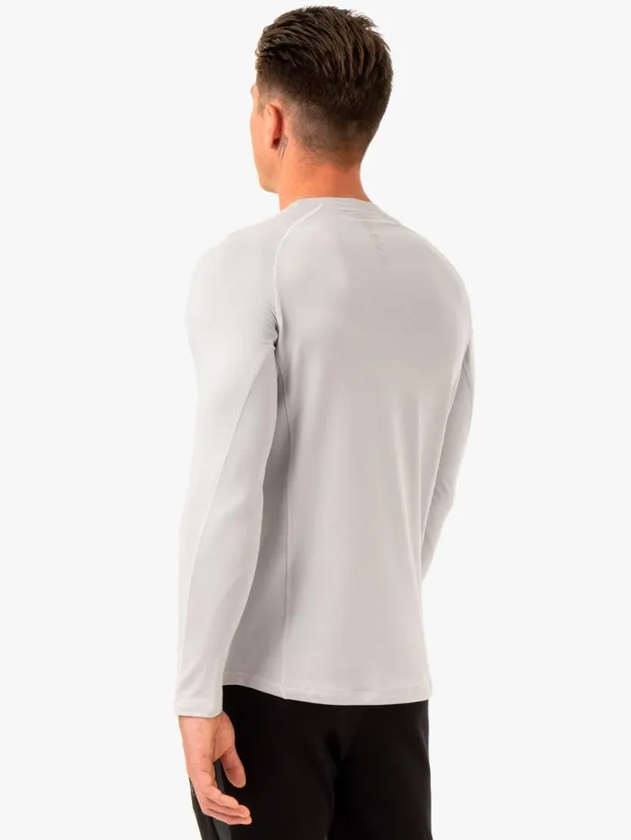 Tops Mens Ryderwear Enhance Long Sleeve Training Top Snow Grey