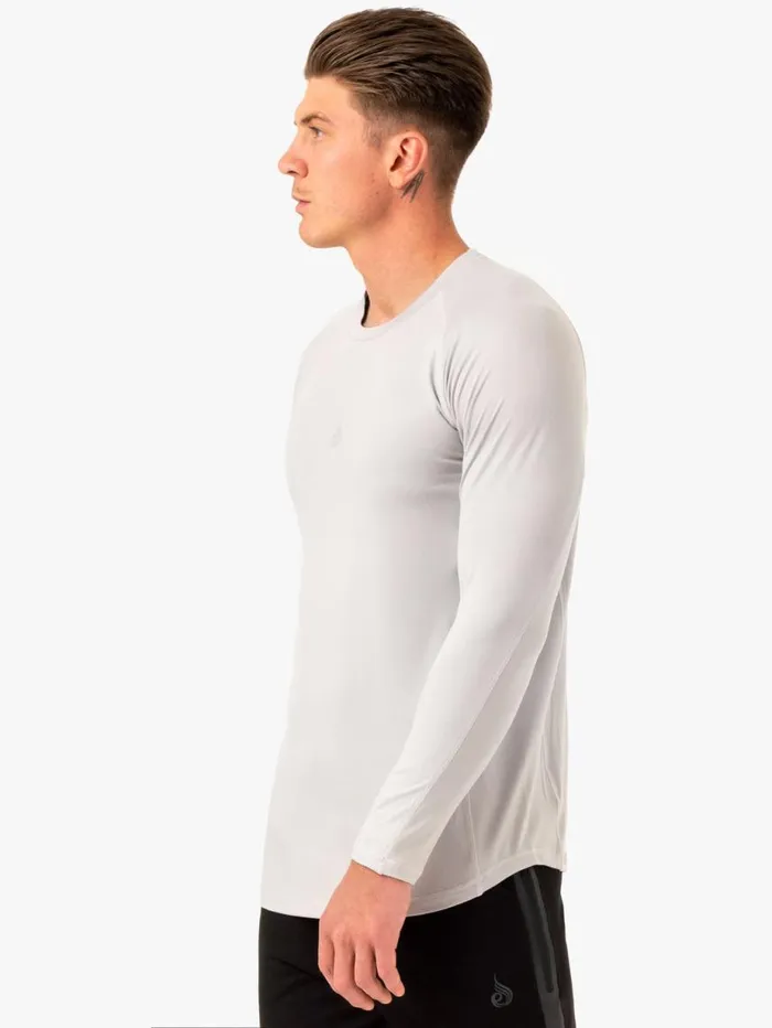 Tops Mens Ryderwear Enhance Long Sleeve Training Top Snow Grey