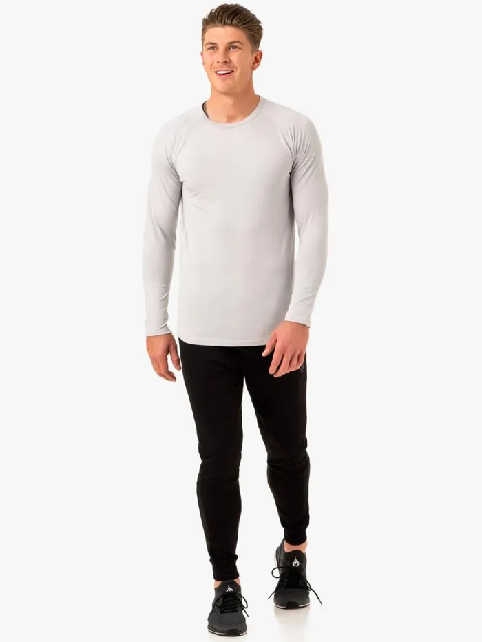 Tops Mens Ryderwear Enhance Long Sleeve Training Top Snow Grey