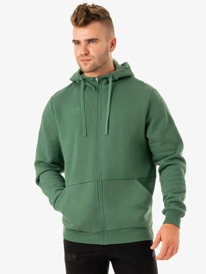 Tops Mens Ryderwear Limitless Zip Up Jacket Forest Green