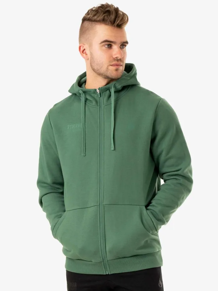 Tops Mens Ryderwear Limitless Zip Up Jacket Forest Green