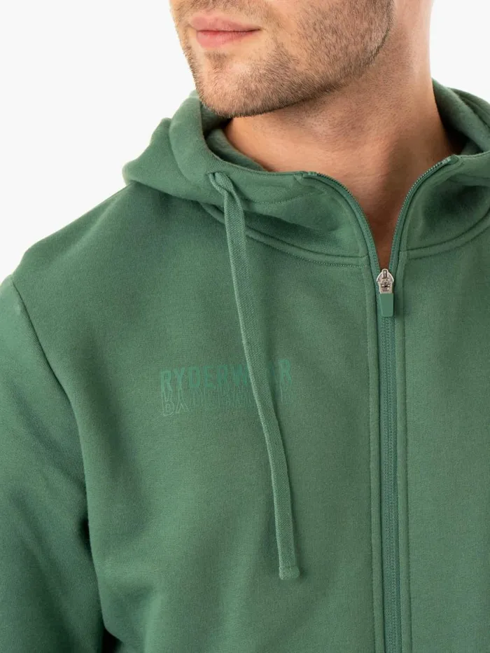 Tops Mens Ryderwear Limitless Zip Up Jacket Forest Green