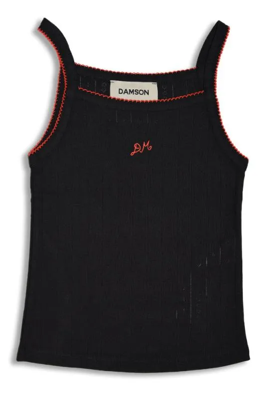 Tops Women Damson Madder Dm Cami Top 8211 Black Pointelle