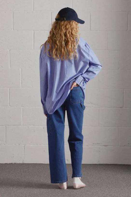 Tops Women Damson Madder Kendall Ruffle Shirt 8211 Blue Stripe