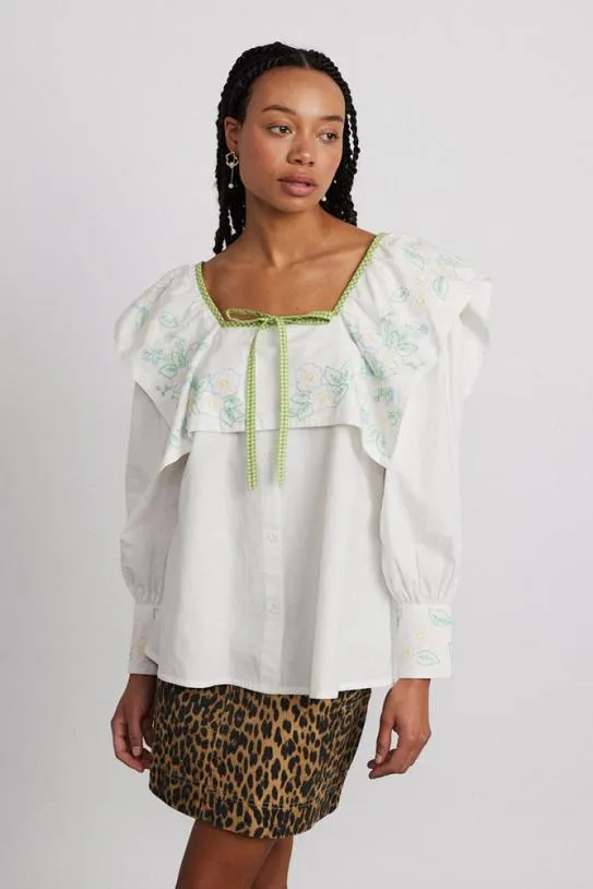 Tops Women Damson Madder Mala Blouse 8211 Floral Embroidery