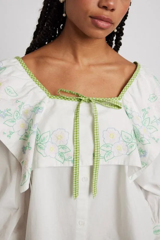 Tops Women Damson Madder Mala Blouse 8211 Floral Embroidery