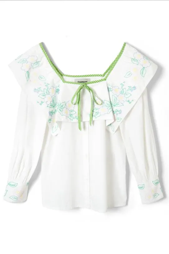 Tops Women Damson Madder Mala Blouse 8211 Floral Embroidery
