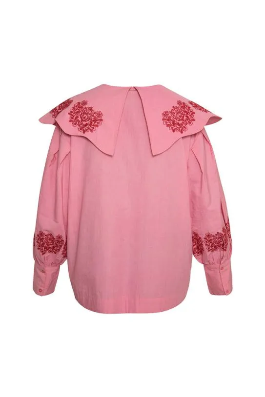 Tops Women Damson Madder Romeo Organic Cotton Broderie Blouse 8211 Pink Tops Women Damson Madder Romeo Organic Cotton Broderie Blouse 8211 Pink