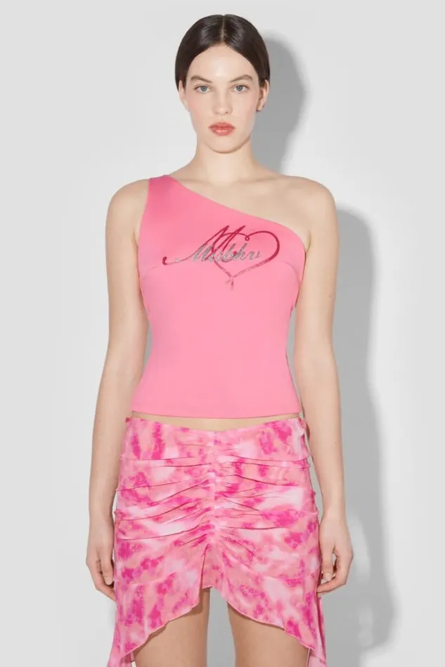 Tops Women MISBHV Heart One Shoulder Top Pink