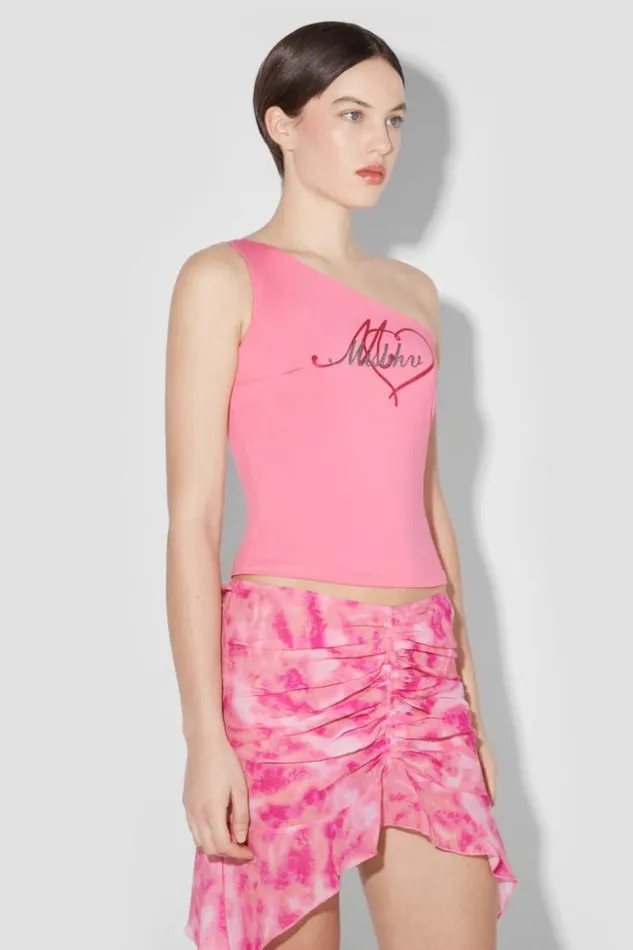 Tops Women MISBHV Heart One Shoulder Top Pink