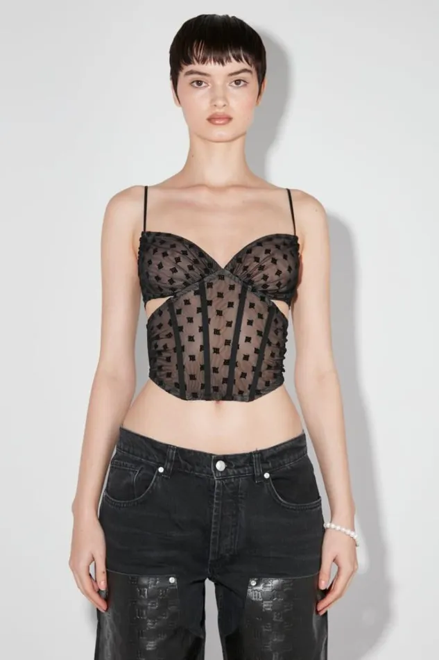 Tops Women MISBHV Mesh Monogram Corset Black