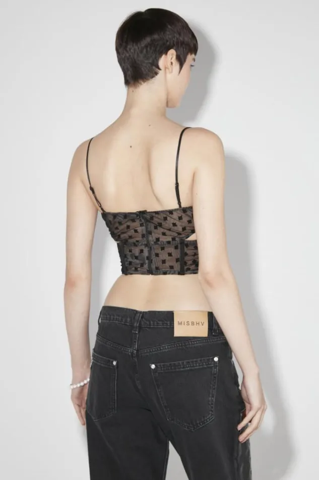 Tops Women MISBHV Mesh Monogram Corset Black
