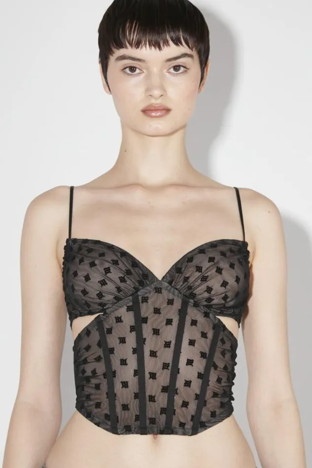 Tops Women MISBHV Mesh Monogram Corset Black