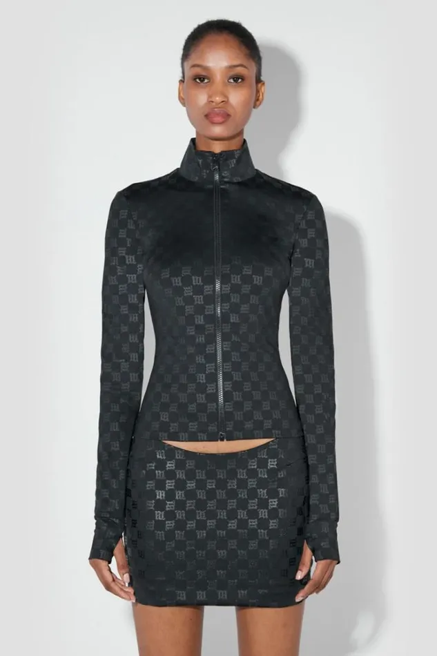 Tops Women MISBHV Monogram Zip Top Black