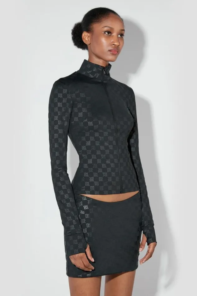 Tops Women MISBHV Monogram Zip Top Black