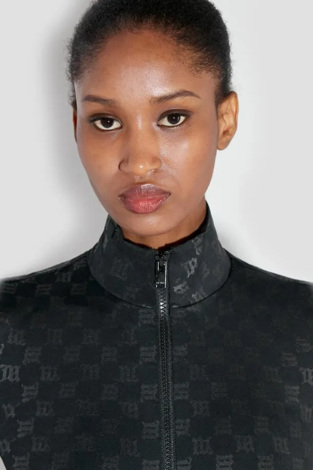 Tops Women MISBHV Monogram Zip Top Black