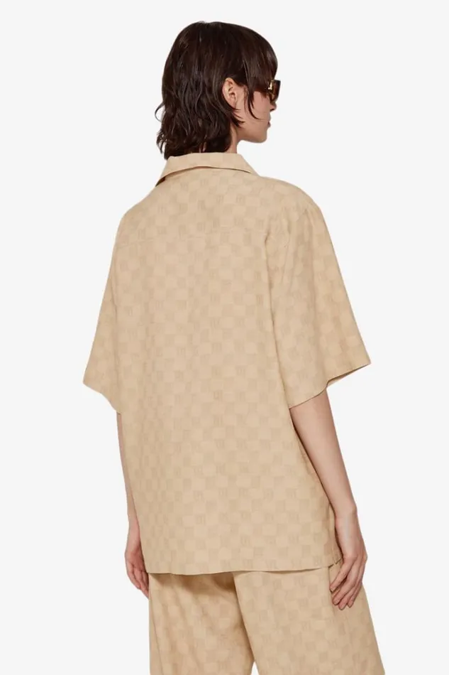 Tops Women MISBHV Resort Monogram Viscose Wool Shirt Beige