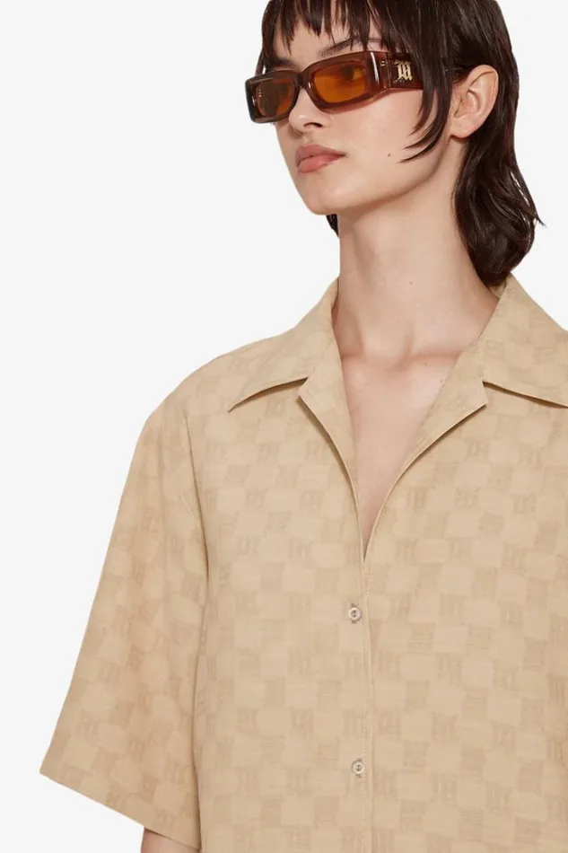 Tops Women MISBHV Resort Monogram Viscose Wool Shirt Beige