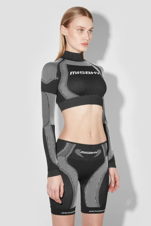 Tops Women MISBHV Sport Cropped Longsleeve Blackwhite
