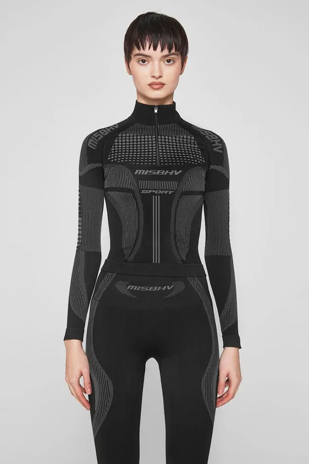 Tops Women MISBHV Sport Europa QuarterZip Longsleeve Muted Black