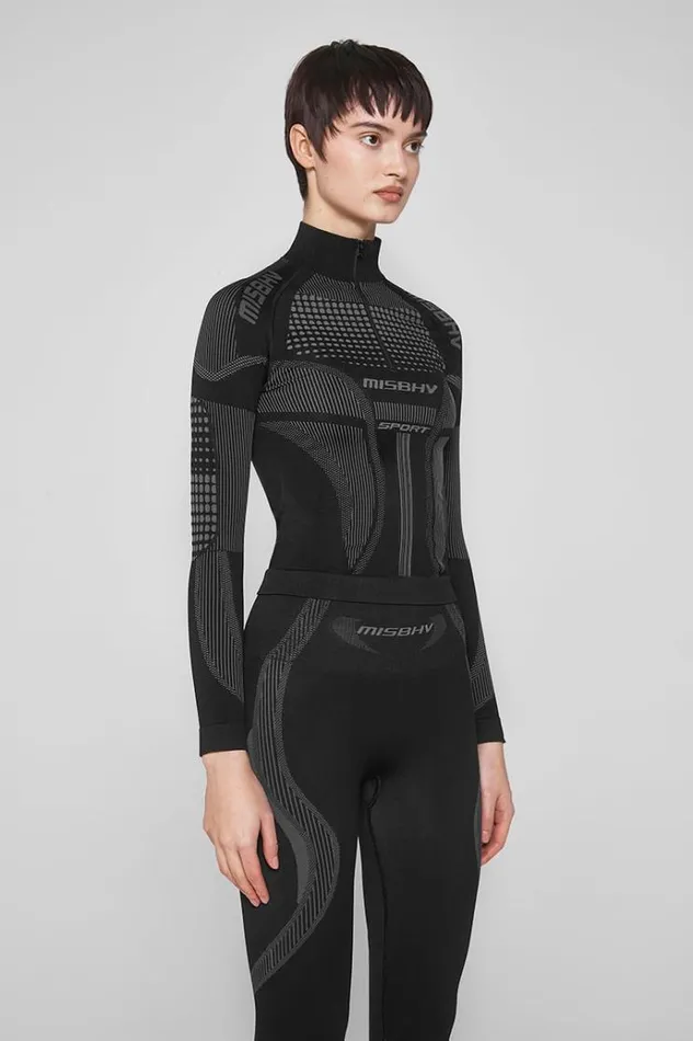 Tops Women MISBHV Sport Europa QuarterZip Longsleeve Muted Black