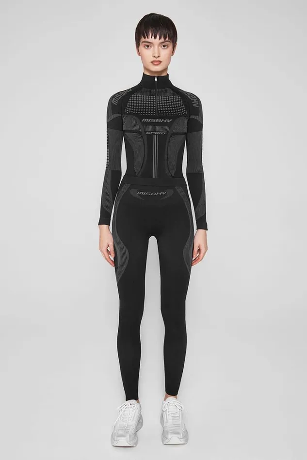 Tops Women MISBHV Sport Europa QuarterZip Longsleeve Muted Black