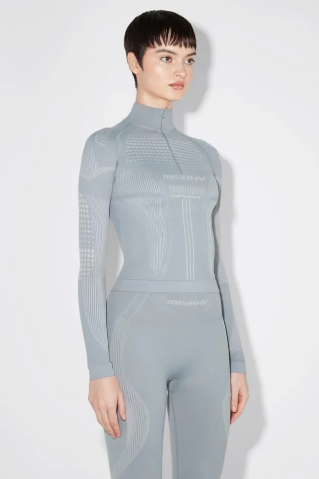 Tops Women MISBHV Sport Europa QuarterZip Longsleeve Steel Blue