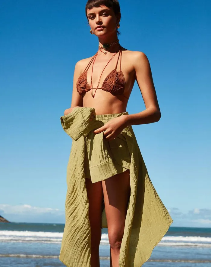 Tops Women ViX Paula Hermanny Alice Tri Top 8211 Camel