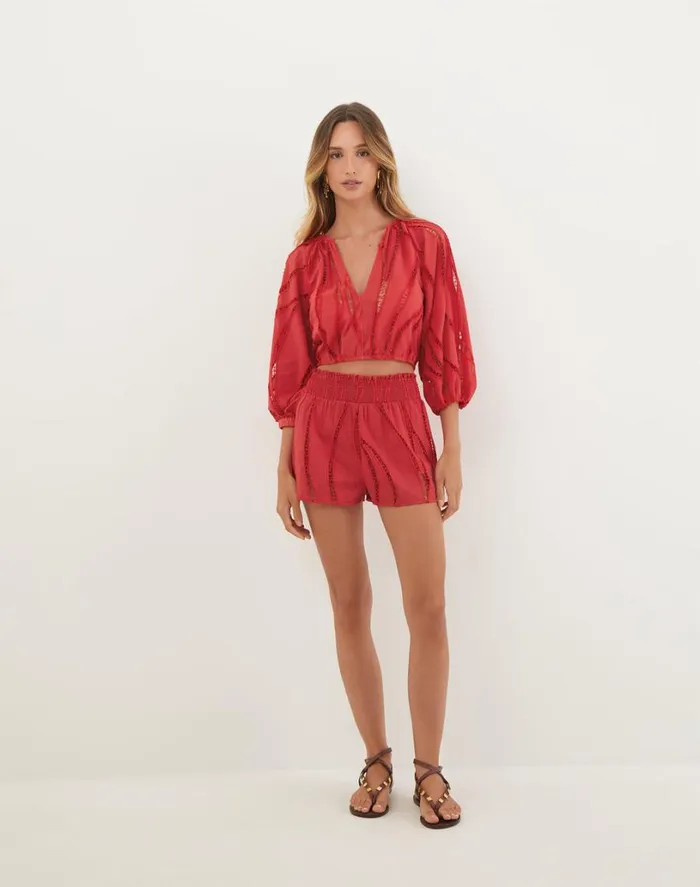 Tops Women ViX Paula Hermanny Babi Blouse 8211 Raspberry