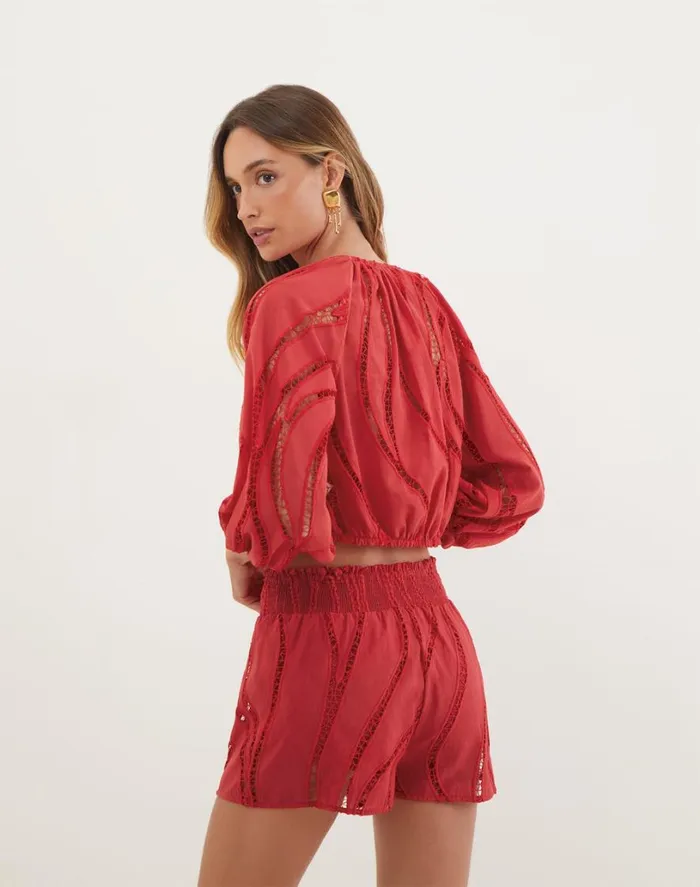 Tops Women ViX Paula Hermanny Babi Blouse 8211 Raspberry
