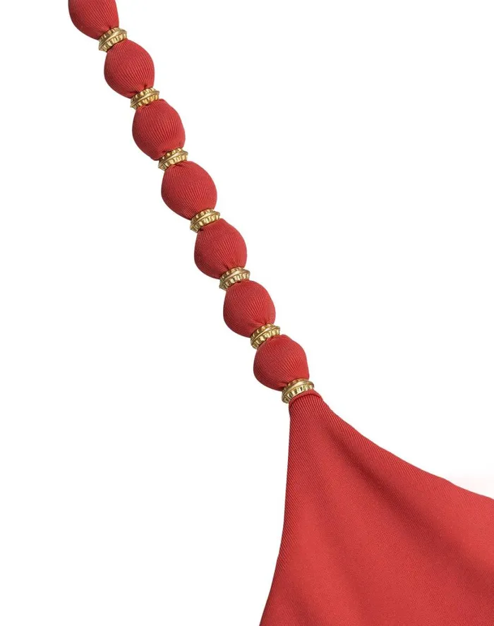 Tops Women ViX Paula Hermanny Beads Tri Parallel Top 8211 Brick