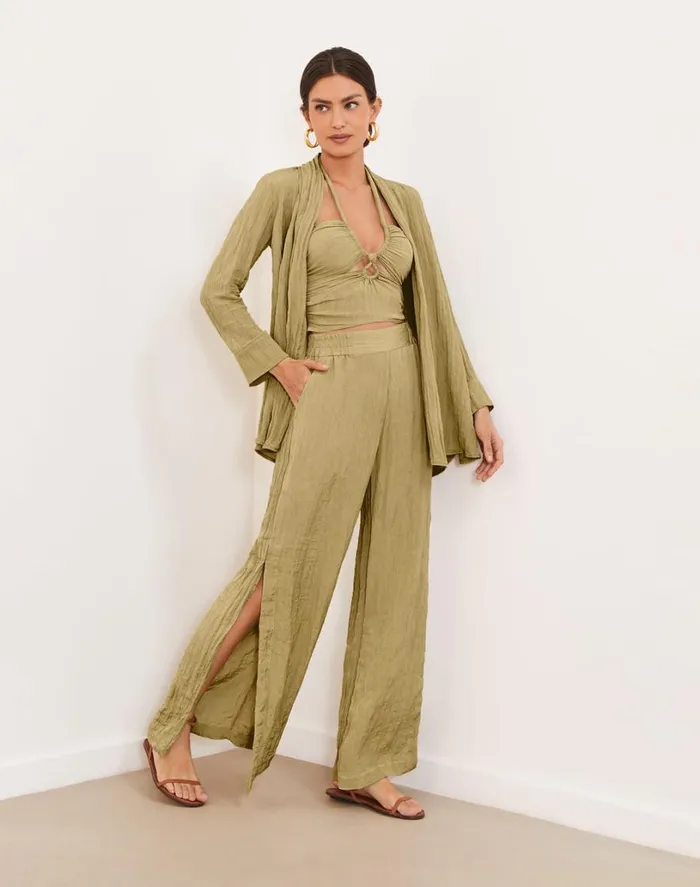 Tops Women ViX Paula Hermanny Carol Cardigan 8211 Olivine