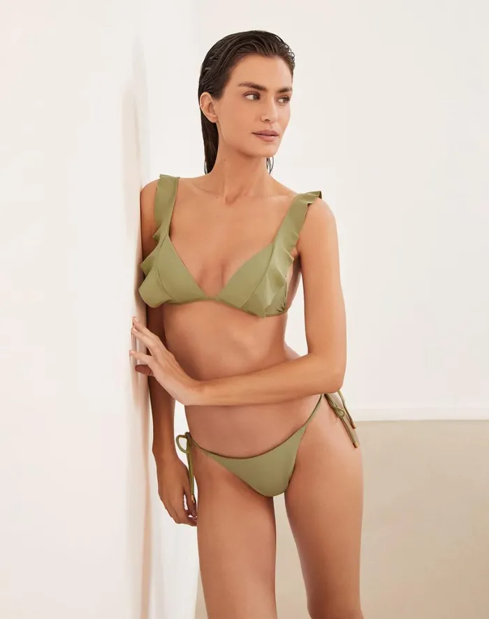 Tops Women ViX Paula Hermanny Chris Parallel Tri Top 8211 Olivine