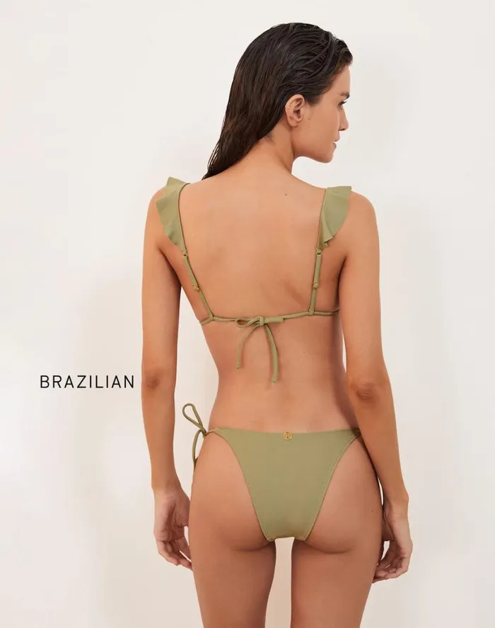 Tops Women ViX Paula Hermanny Chris Parallel Tri Top 8211 Olivine