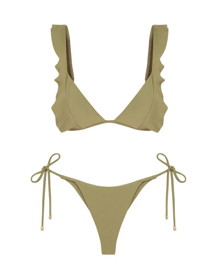Tops Women ViX Paula Hermanny Chris Parallel Tri Top 8211 Olivine