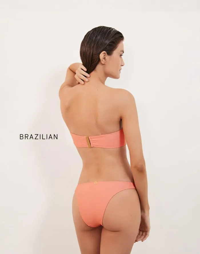 Tops Women ViX Paula Hermanny Cora Bandeau Top 8211 Peach