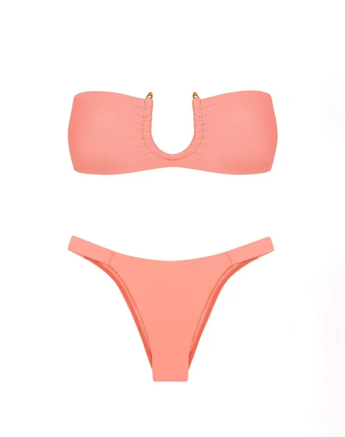 Tops Women ViX Paula Hermanny Cora Bandeau Top 8211 Peach