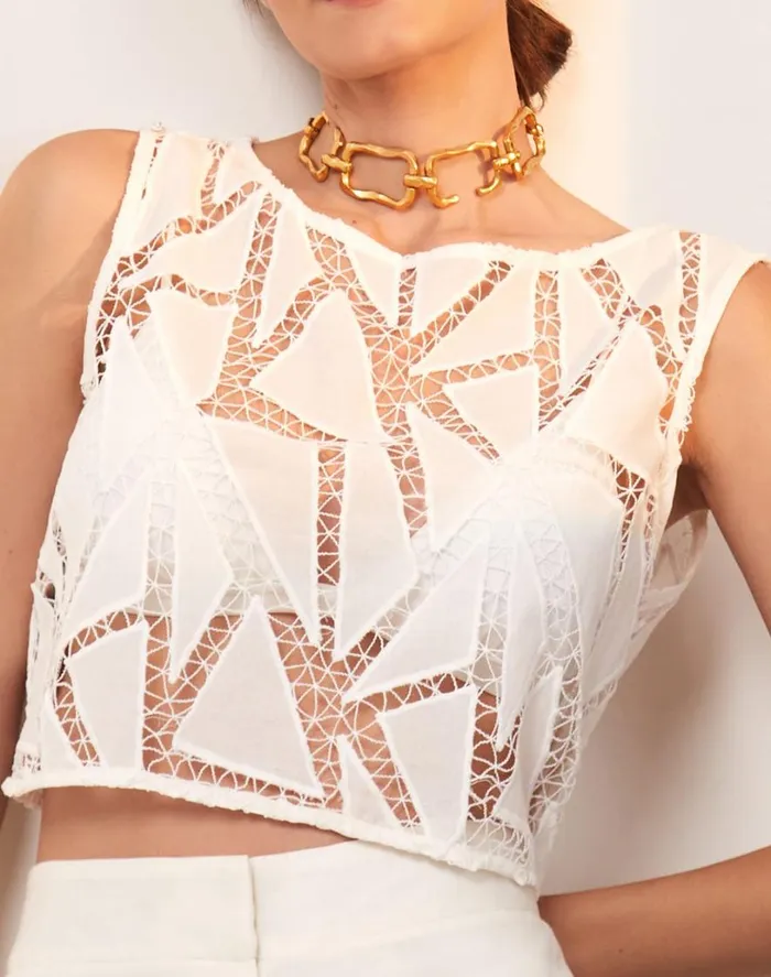 Tops Women ViX Paula Hermanny Elara Blouse 8211 Off White