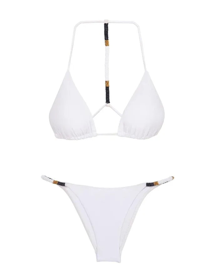 Tops Women ViX Paula Hermanny Ella Triangle Top 8211 White