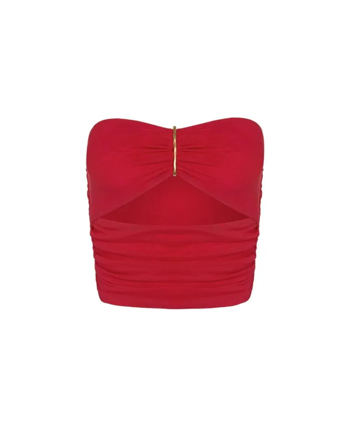 Tops Women ViX Paula Hermanny Fae Top 8211 Red Poppy