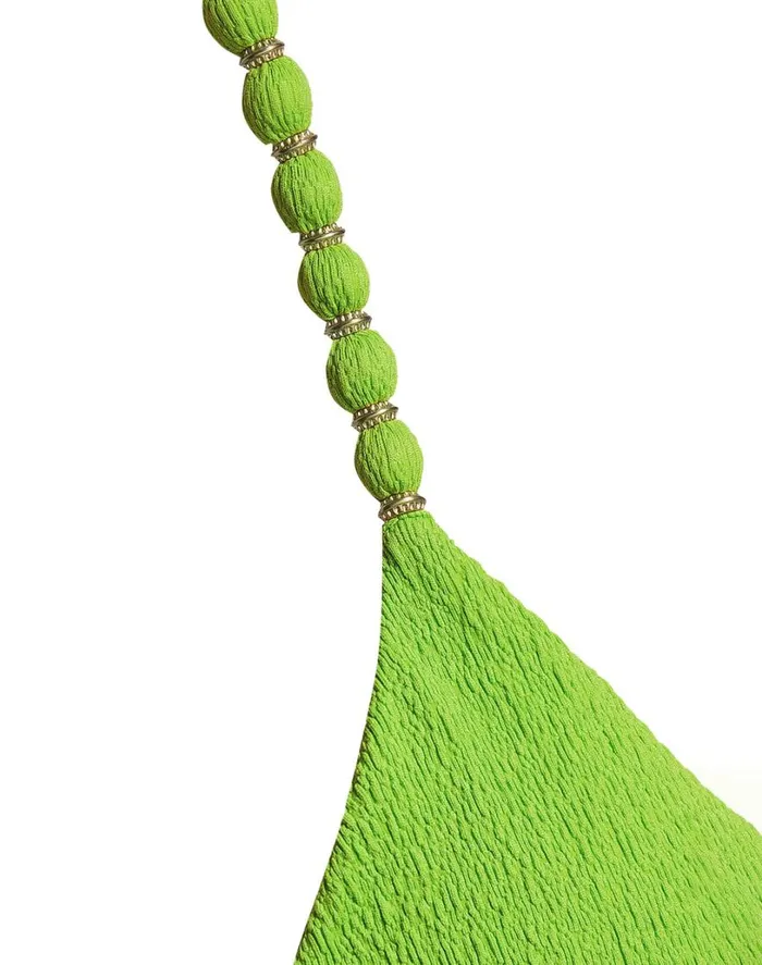 Tops Women ViX Paula Hermanny Firenze Beads Tri Parallel Top 8211 Acid Green