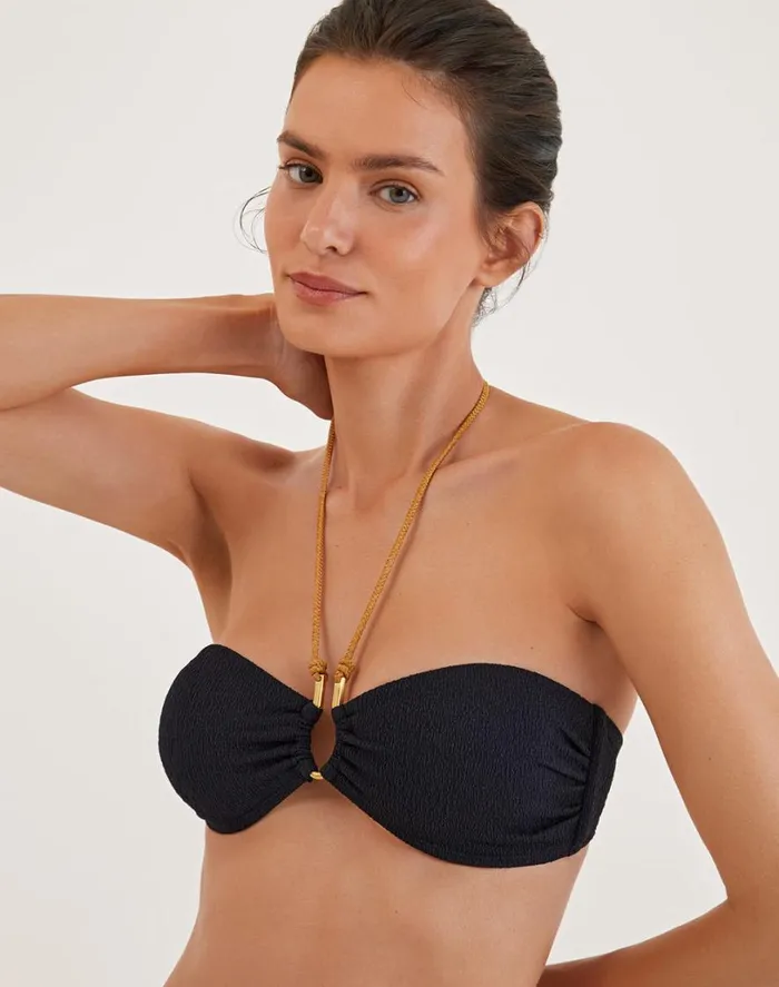 Tops Women ViX Paula Hermanny Firenze Diane Bandeau Top 8211 Black