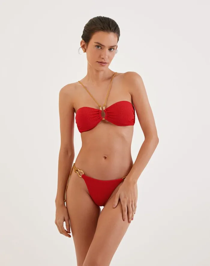 Tops Women ViX Paula Hermanny Firenze Diane Bandeau Top 8211 Red Pepper
