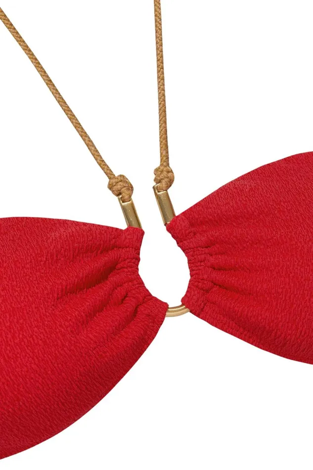Tops Women ViX Paula Hermanny Firenze Diane Bandeau Top 8211 Red Pepper
