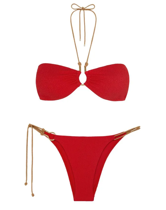 Tops Women ViX Paula Hermanny Firenze Diane Bandeau Top 8211 Red Pepper